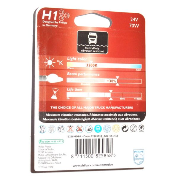 PHILIPS H1 24V 70W P14.5s MasterDuty – Bild 2