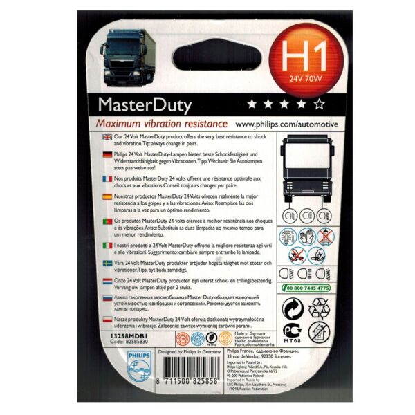 Philips H1 24V 70W Masterduty – Bild 2