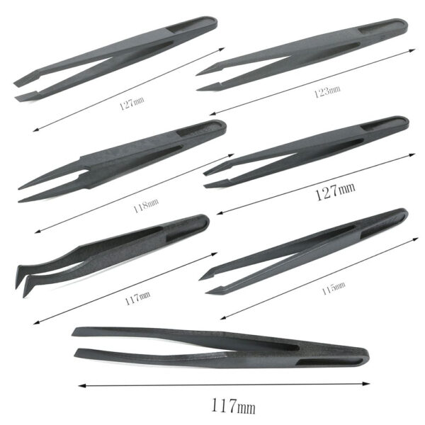 Kunststoff Pinzetten Set 7-tlg