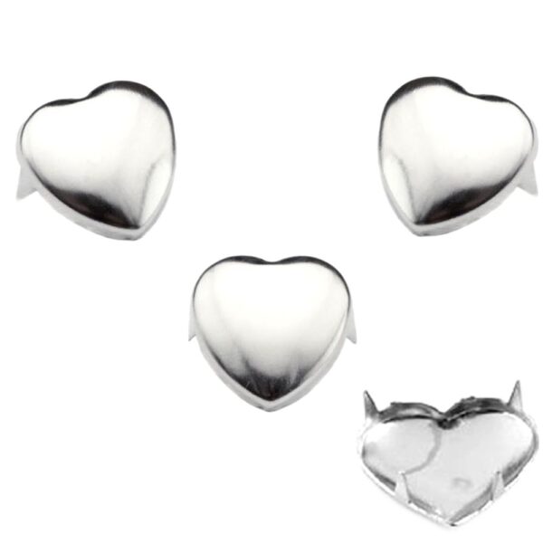 Herz Nieten Silber 15 mm