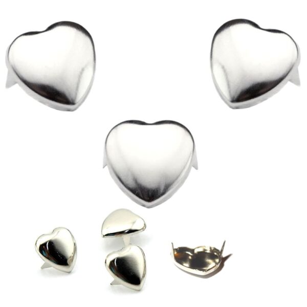 Herz Nieten Silber 12mm