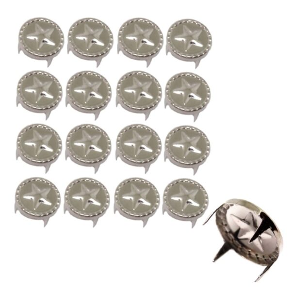Nieten Silber 12 mm, 4 Krallenverschluss