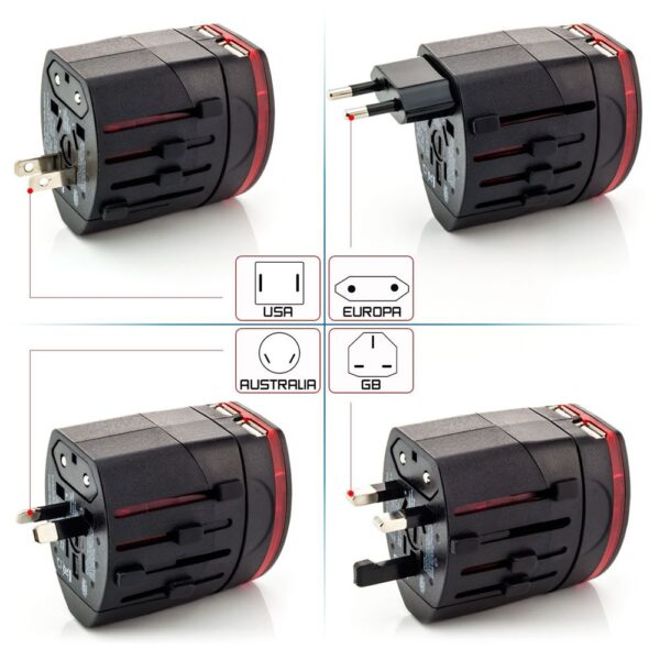 Internationaler Adapter mit USB – Bild 2