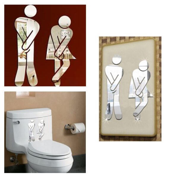 WC Türaufkleber Spiegel