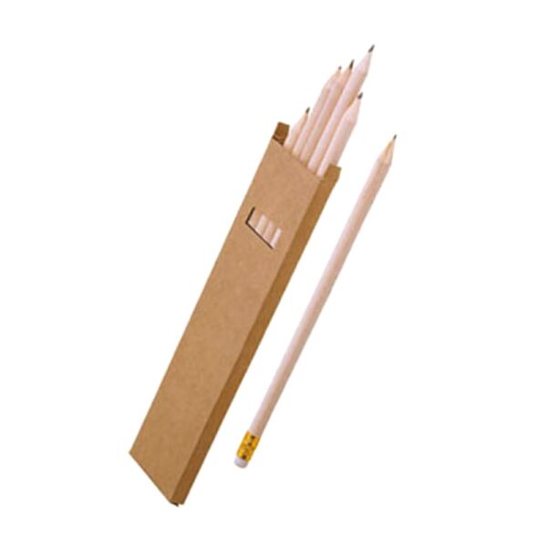 Bleistift natur mit Radiergummi 6 set