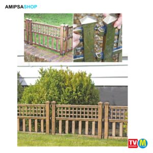 Beeteinfassung in Gartenzaun-Optik 4er-Set