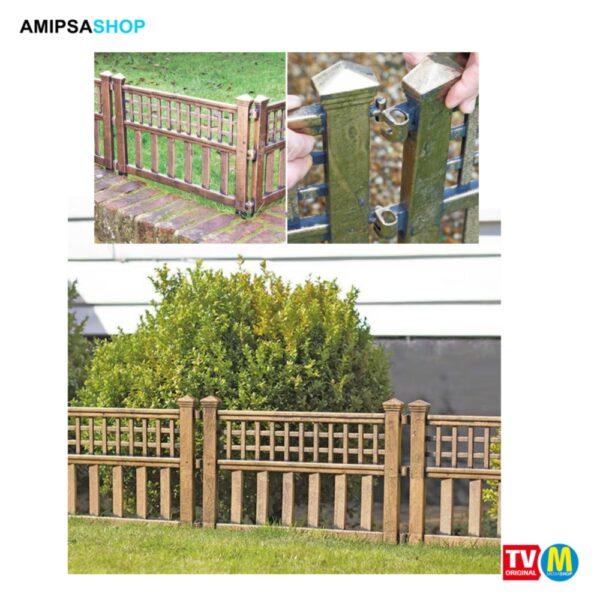 Beeteinfassung in Gartenzaun-Optik 4er-Set